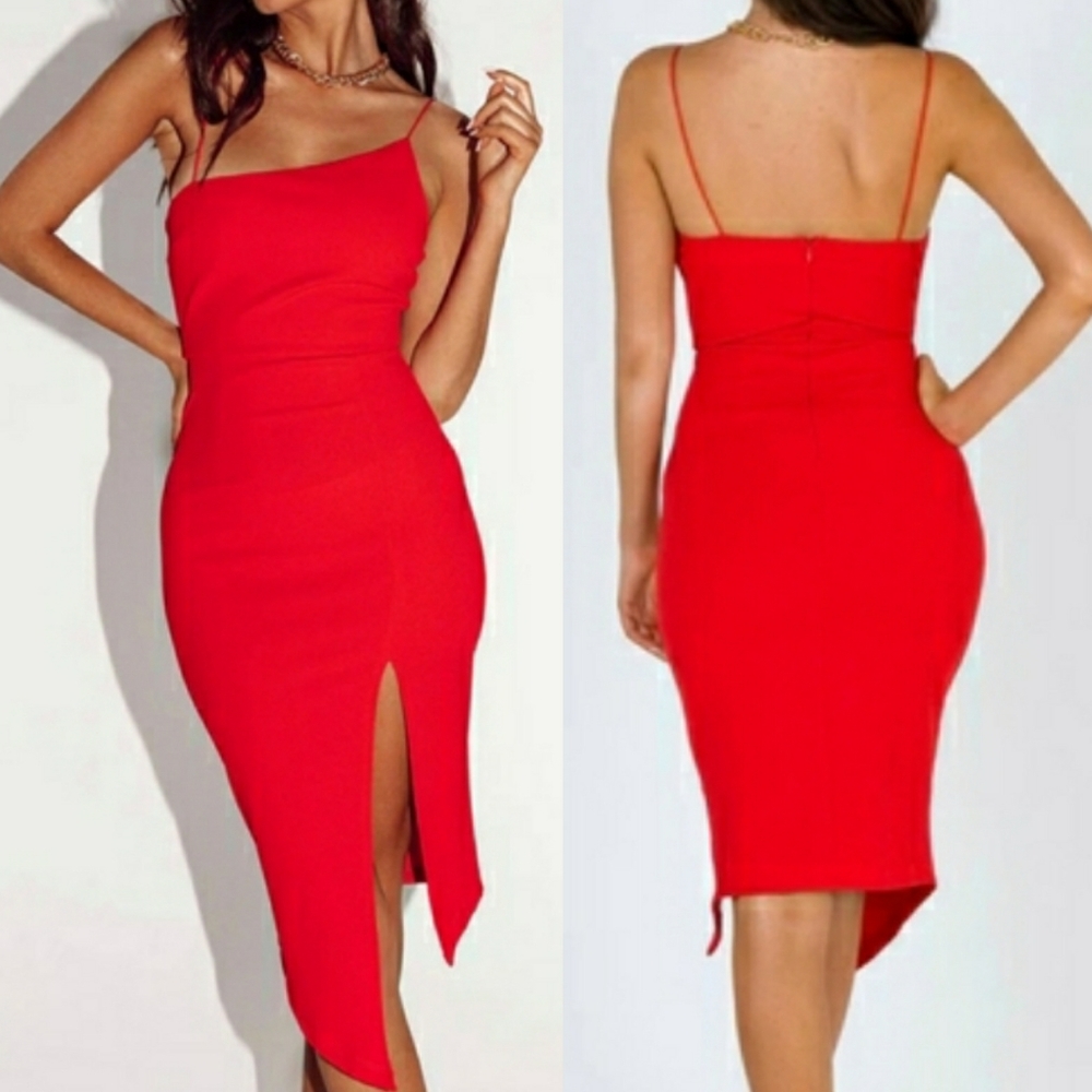 NEW Princess Polly Aero Midi Dress Red Size 6